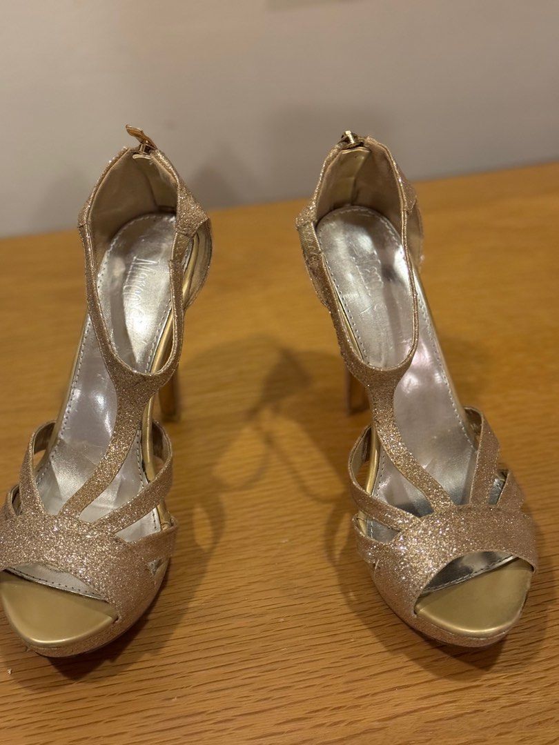 Marco Gianni gold glitter shoes