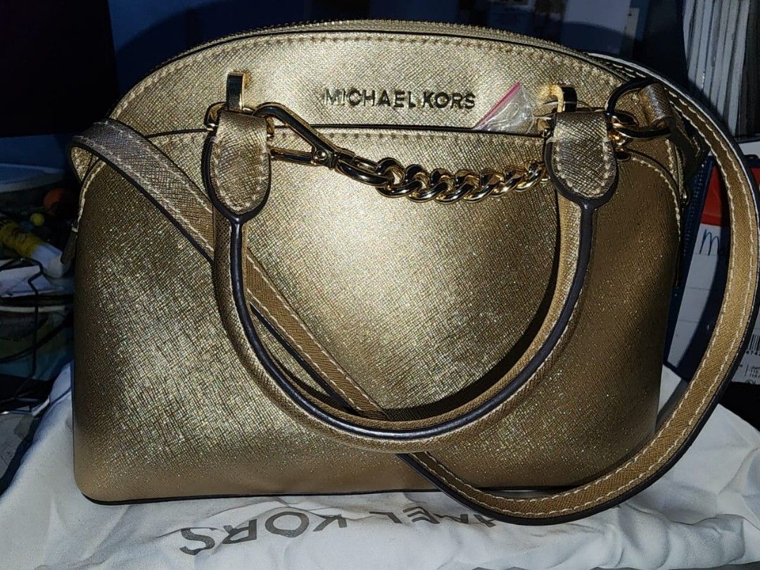 Michael Kors Bag Gold slingbag Barang Mewah Tas Dompet di Carousell