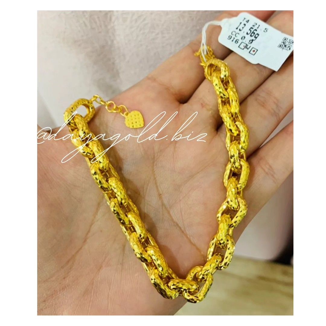 NEW 916 GOLD SAUH ANCHOR BRACELET