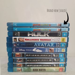 [Original] Blu ray disc (Australian release) || Children and family movies - Bad boys, Spiderman, UP, Avatar, Monster Alien 3D, Hulk, Guliver's Travel