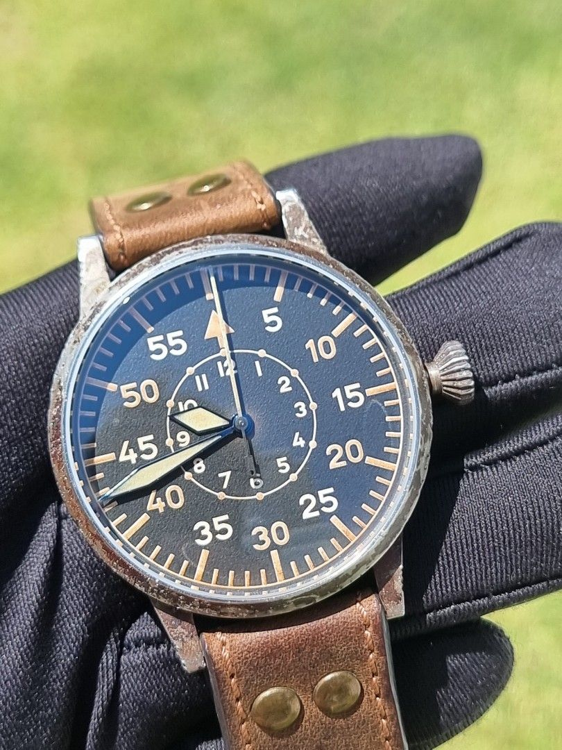 PILOT WATCH ORIGINAL FRIEDRICHSHAFEN ERBSTUCK LACO SIMILAR TO STOWA 45MM 45 AUTO AUTOMATIC