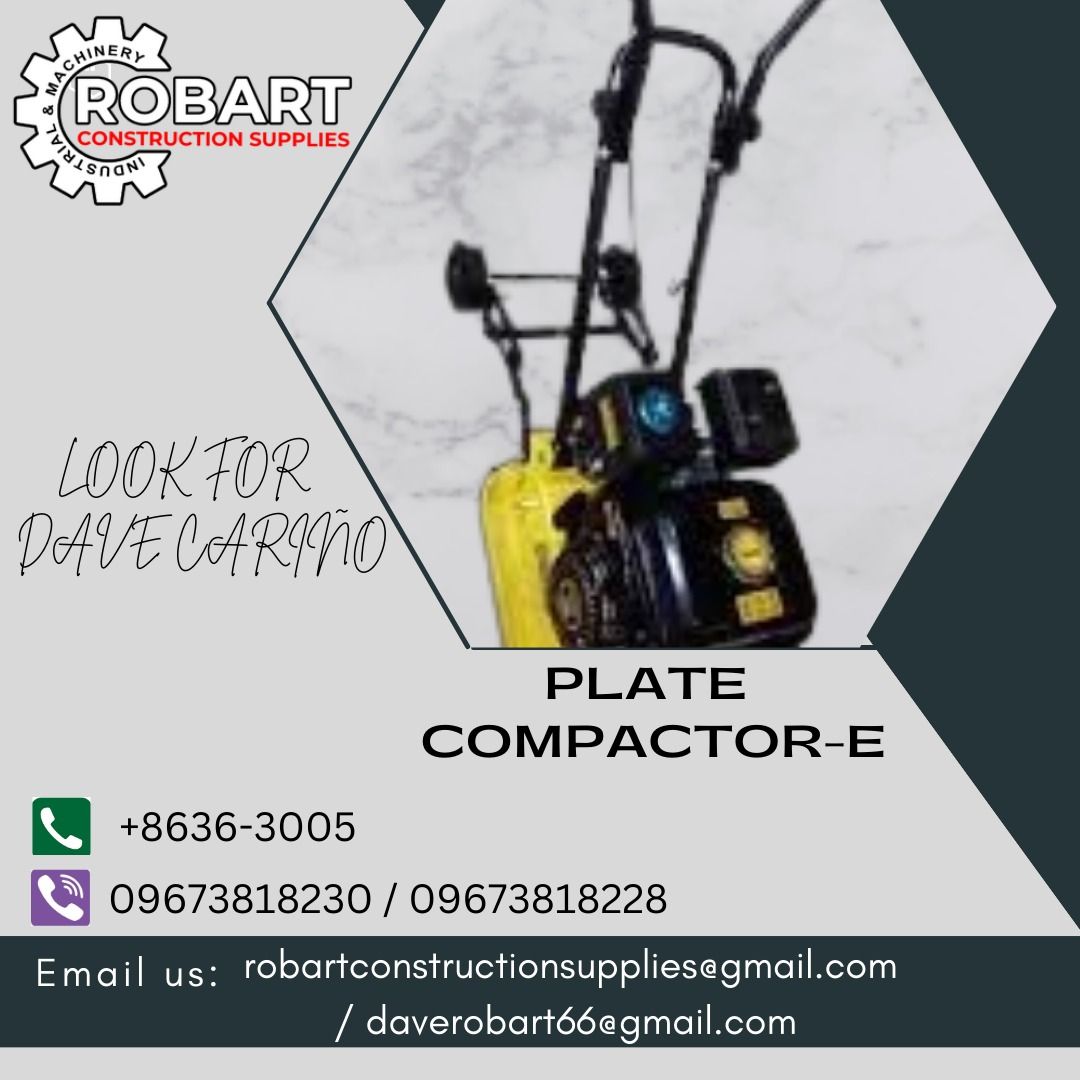PLATE COMPACTOR-E (Category: Construction Tools & Equipment) located in Caloocan City. Submitted by gabo. (Listing ID 1288002274, Image 1). Description: SALE❗ ❗ ❗ SALE❗ ❗ ❗ SALE❗ ❗ ❗ BRAND: TITAN CENTRIFUGAL FORCE: 11KN SPEED: 5500VPM OPERATING SPEED: 15M/MN LOOK FOR: Dave T. Cariño 0 9 6 7 3 8 1 8 2 2 8 / 0 9 6 7 3 8 1 8 2 3 0 7 7 4 6-6 1 4 8 / 7 0 0 2- 2 8 7 2 / 8 6 3 6-3 0 0 5 𝑹𝑶𝑩𝑨𝑹𝑻 𝑪𝑶𝑵𝑺𝑻𝑹𝑼𝑪𝑻𝑰𝑶𝑵 𝑺𝑼𝑷𝑷𝑳𝑰𝑬𝑺 📍 S&L BUILD