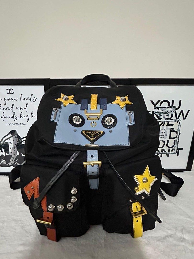 Prada Backpack Robot Capsule Collection (Category: Luxury Bags & Wallets) located in Manila. Submitted by bagislifeshop (Listing ID 1288103951, Image 1). Description: ☑️Available in Pampanga ✅Condition: 8.8/10 ✅ Color: Black ✅Material: Tessuto and calf ✅Inclusion: Replacement dustbag .
