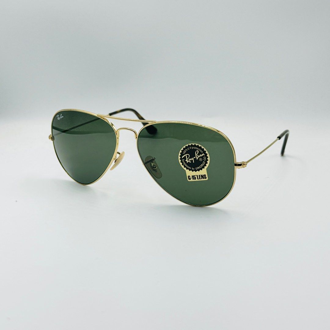 Rayban RB3025 181 Aviator Large Metal Arista Gold w G 15 62 Men s Fashion Watches Accessories Sunglasses Eyewear on Carousell