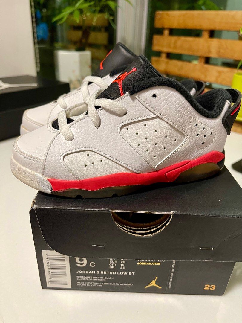 Low Aj6 White Infrared 清貨減價) Air Jordan AJ6 15cm 9c White