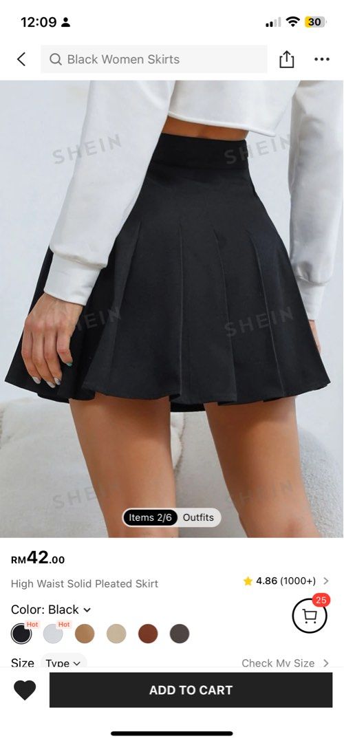 Shein High Waist Pleated Skirt Women s Fashion Bottoms Skirts