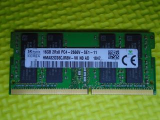 SK HYNIX 16GB PC4-2666V DDR4-21300 MEMORY RAM LAPTOP SODIMM MEMORY USED