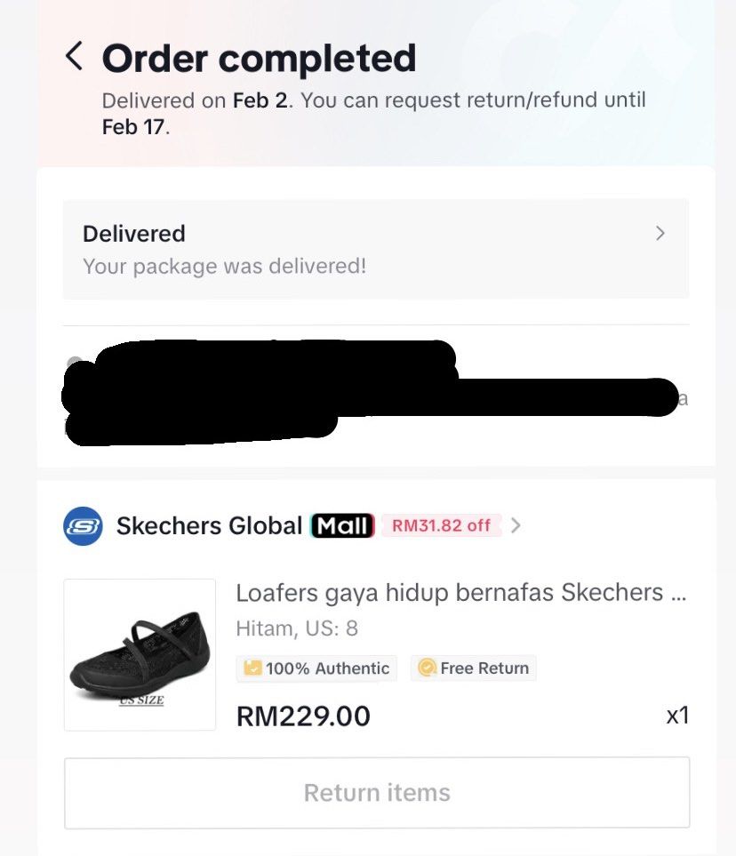 Skechers refund on sale