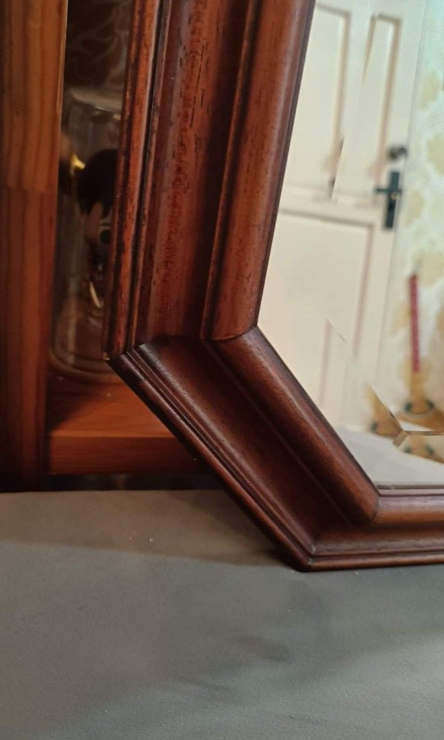 Solid wood hang mirror (Category: Mirrors) located in Quezon City. Submitted by matetdevis13 (Listing ID 1287927440, Image 2). Description: Solid wood hang mirror Made in italy Price : 2000 15 x 17 inches In good condition Code rusdha.