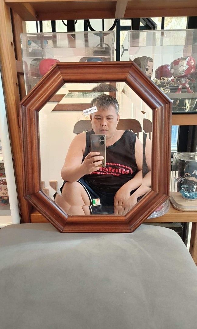 Solid wood hang mirror (Category: Mirrors) located in Quezon City. Submitted by matetdevis13 (Listing ID 1287927440, Image 3). Description: Solid wood hang mirror Made in italy Price : 2000 15 x 17 inches In good condition Code rusdha.