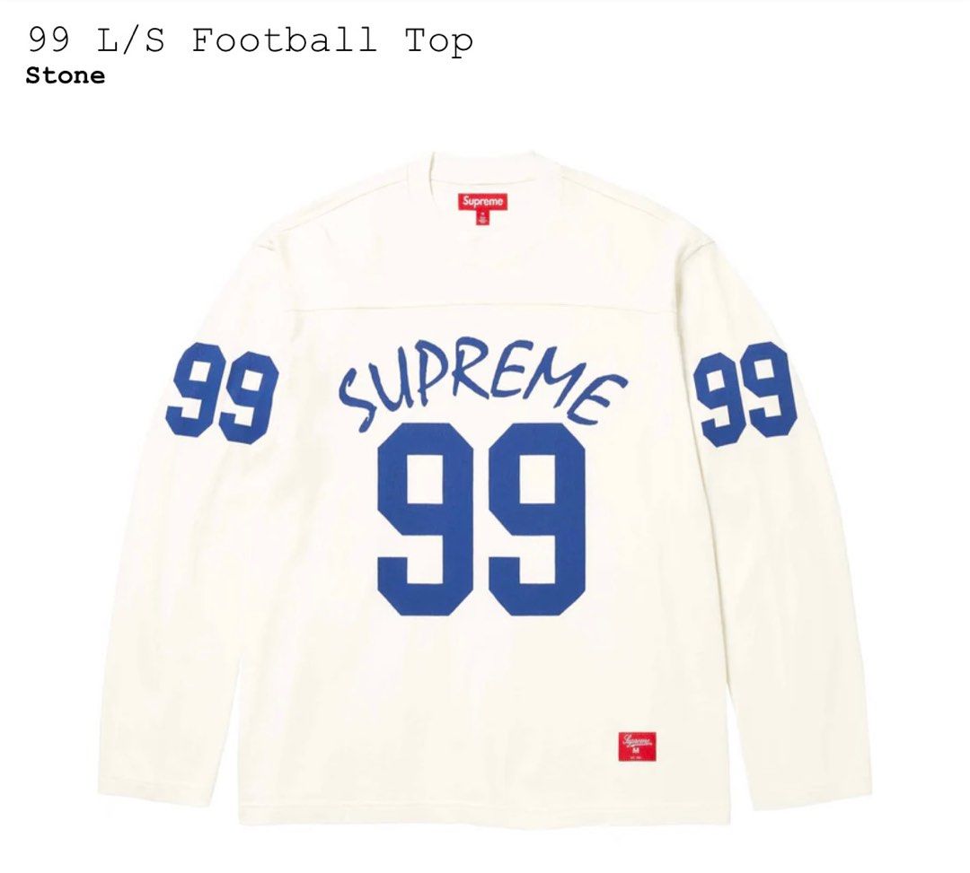 Supreme - 99 L/S Football Top, 名牌, 服裝- Carousell
