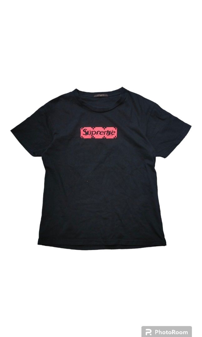 Supreme x louis vuitton t shirt black best sale