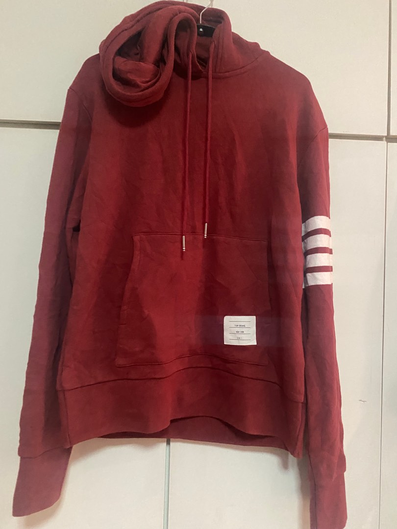 Thom browne red hoodie clearance