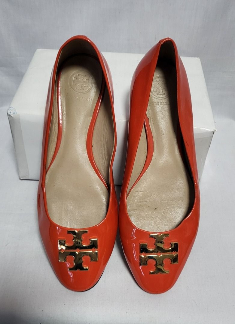 Tory burch orange flats discount