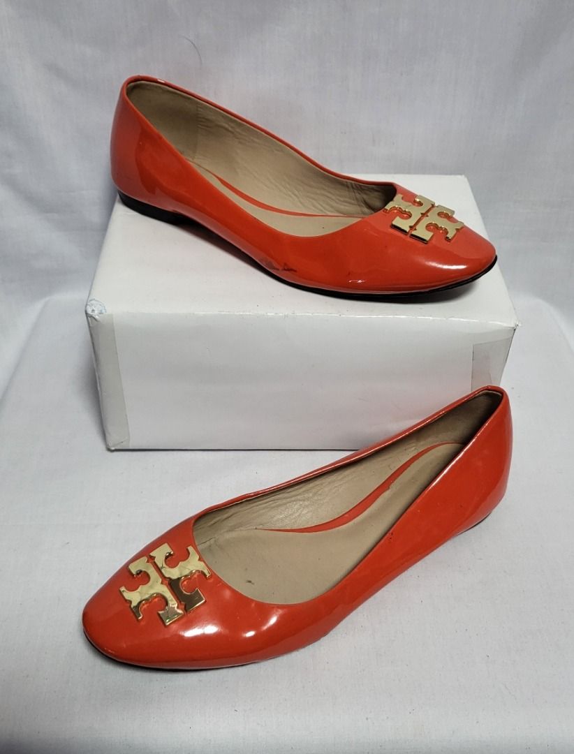 Tory burch orange flats on sale