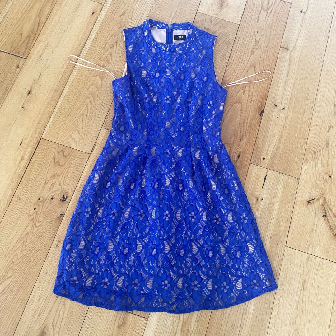 chinese dress ladies Aubrielle Blue Crochet Lace Skater Dress  Frock and Frill