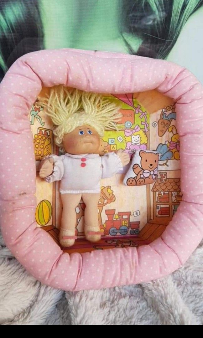 Vintage 1983 Coleco cabbage patch pin ups mini blond girl doll toy with bear Hobbies Toys Memorabilia Collectibles Vintage Collectibles on Carousell