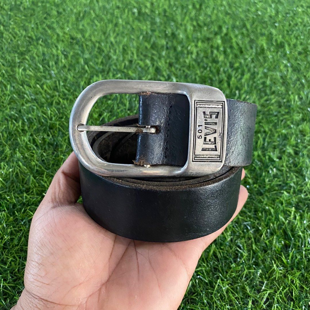 Vintage Levis 501 Belt Genuine Leather Black