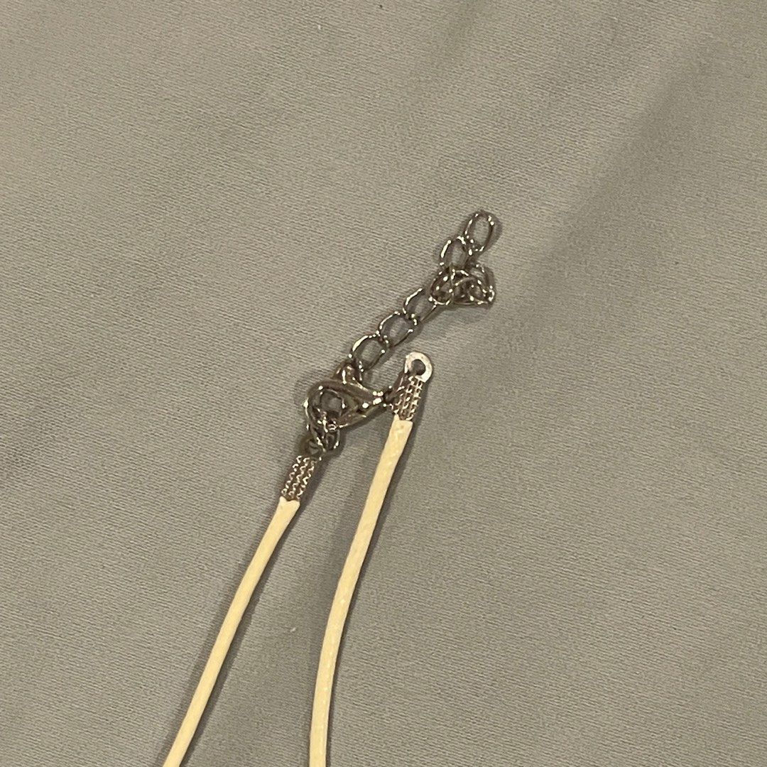 White and red cherry necklace (Category: Necklaces) located in Makati City. Submitted by dingustts (Listing ID 1287913608, Image 3). Description: White string necklace with red cherry charm! RFS: Impulse buy 😅.