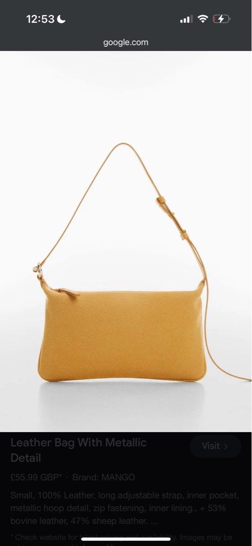 Mango metallic outlet hoop bag