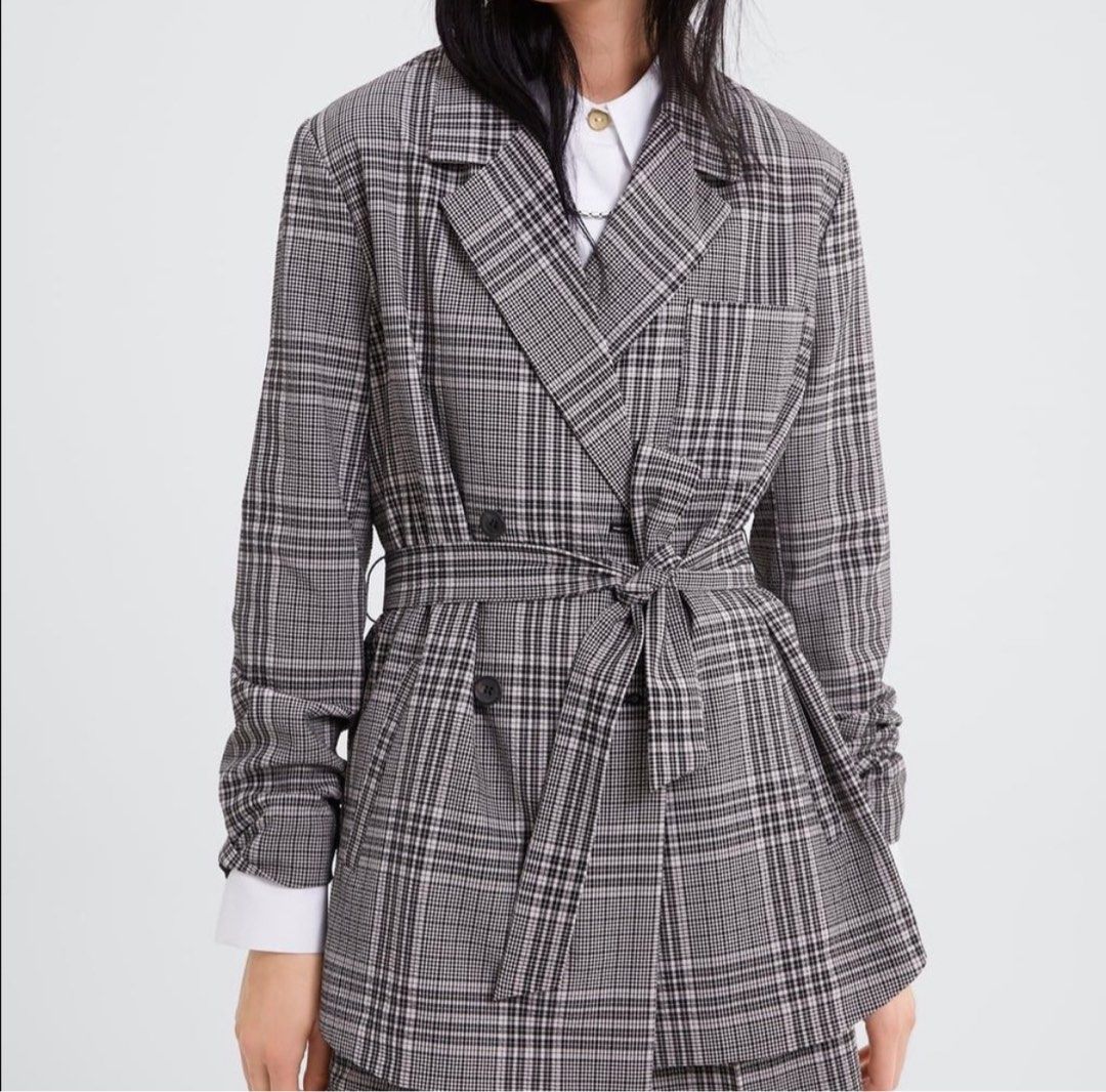 Plaid blazer zara store
