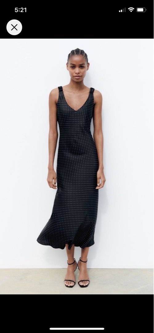 Zara silk shop polka dot dress