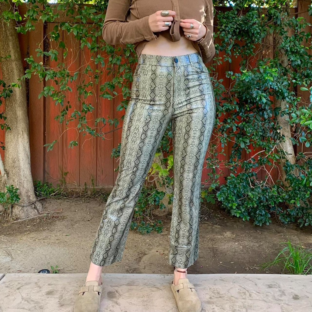 Snakeskin shop pants zara