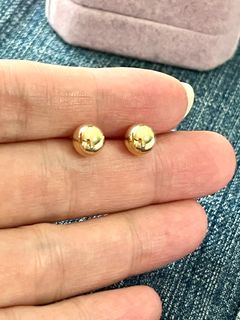 Gold ball outlet earring set