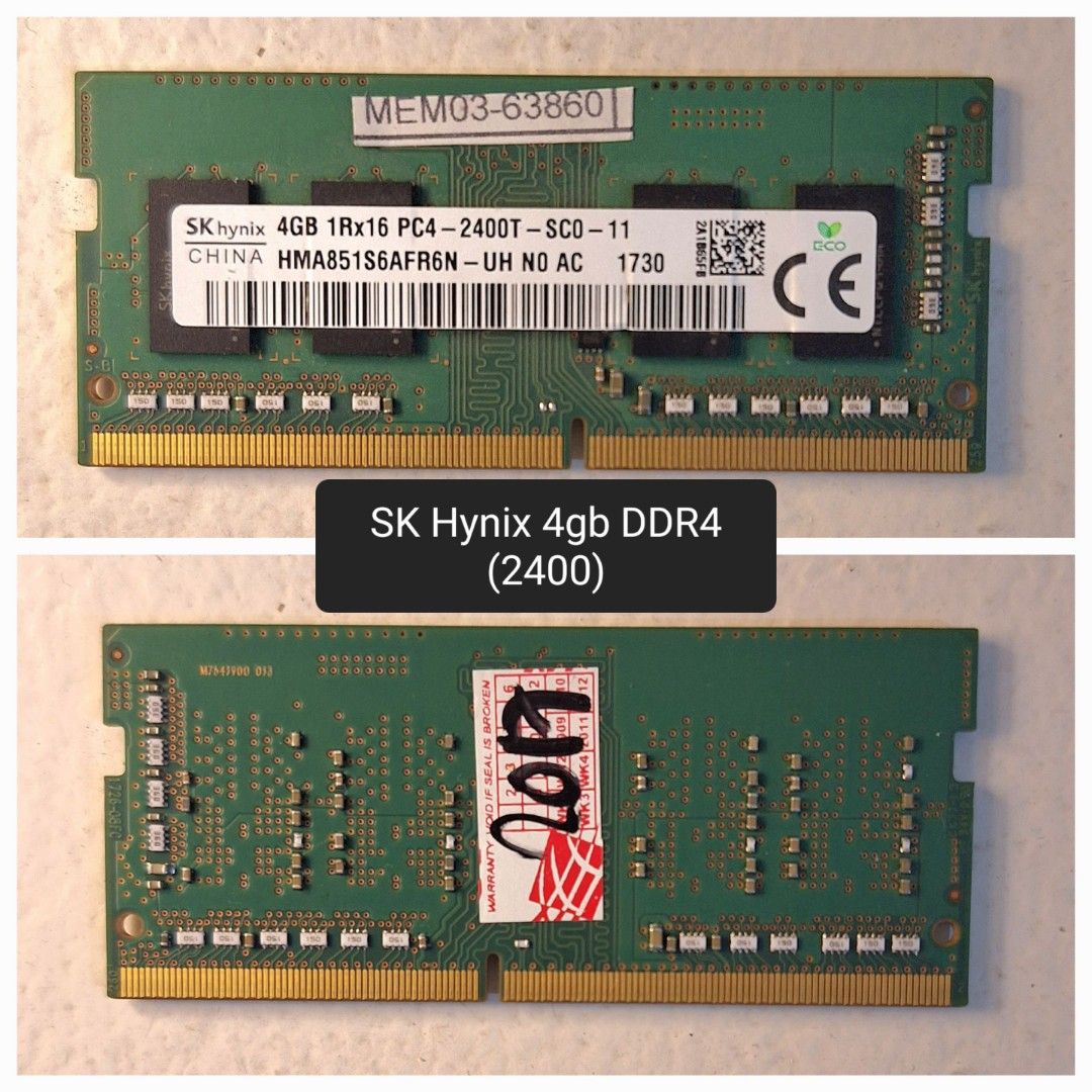 4GB DDR4 MEMORY 2400MHZ (Category: Computer Parts) located in Manila. Submitted by allant1976 (Listing ID 1283662025, Image 1). Description: Selling my used 4gb DDR4 2400mhz. This was used as an additional memory for my Asus Laptop. Still in very good condition. RFS: Upgraded to a higher memory..