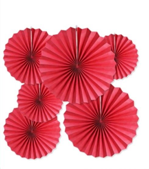 6PCS PLAIN RED PAPER FAN WALL DECOR (Category: Occasions & Party Supplies) located in Mandaluyong City. Submitted by kookiejoyz (Listing ID 1283764367, Image 1). Description: FOR SALE: -6PCS PLAIN TED PAPER FAN WALL DECOR -DRAGON FOIL BALLOON -GOLDEN DRAGON PAPER MONEY -ANGPAO We also have other design and party needs 🎈🎈🎈 Kindly DM me for inquiry and order 🤗 MOP is thru GCASH.