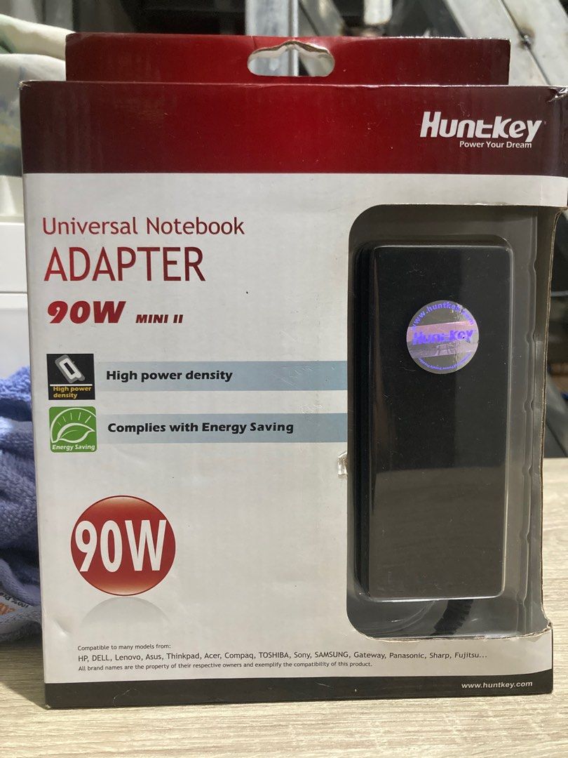 90W Universal Laptop Charger (Category: Chargers) located in Manila. Submitted by galingand42566 (Listing ID 1283684224, Image 1). Description: Selling Huntkey Universal Laptop/Notebook Adapter 90W (Like Brandnew) No scratches or dents. Price: 1000 RFS: Nakatago lang, for back-up lang po sana.Need money. Loc: Padilla, Antipolo City MOP:COD via Lalamove GCASH.