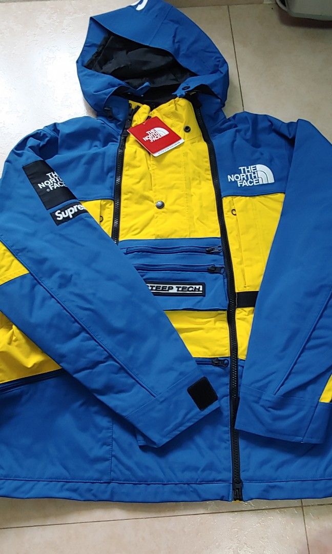 Blue supreme north face jacket new arrivals