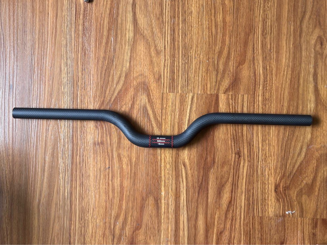AGEKUSL Bike Handlebar Carbon Fiber Riser Bar M Bars 25.4mm 580mm