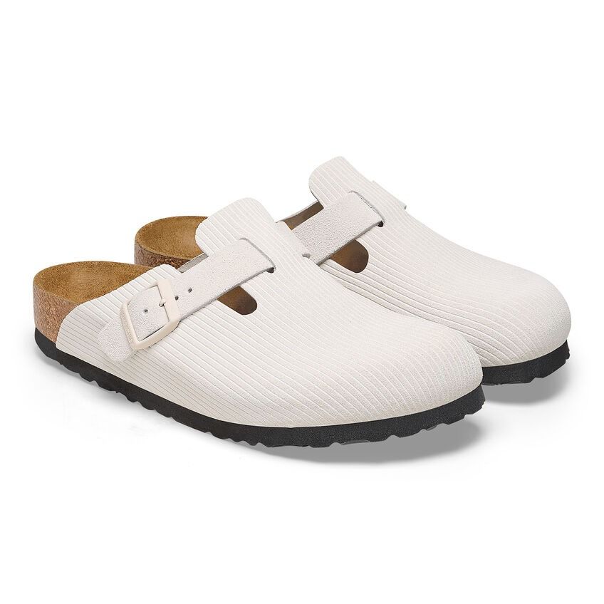 White suede birkenstocks store