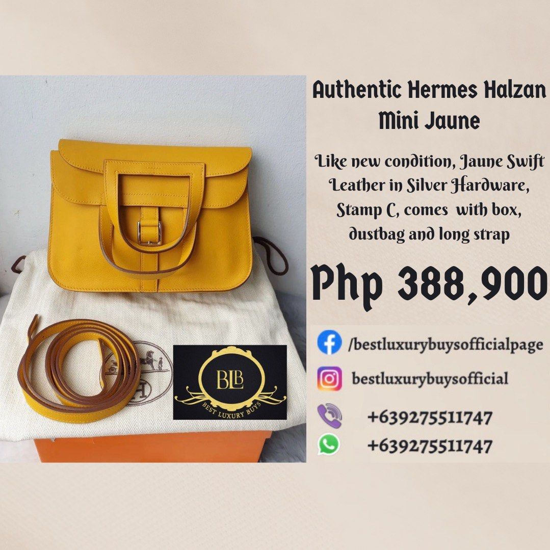 Authentic Hermes Halzan Mini Jaune Sling Two way Bag Like new Luxury Bags Wallets on Carousell