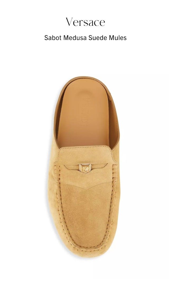 Authentic Versace brown SABOT SUEDE SARBIA ORO VERSACE