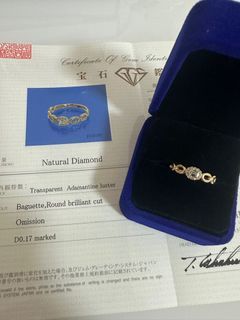 Baguette Round Gold Diamond Ring with Certificate