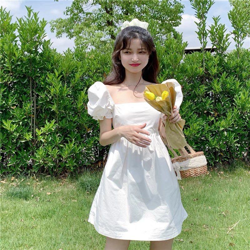 BNIP Back Self Tie White Ulzzang Ins Korean Babydoll Dress