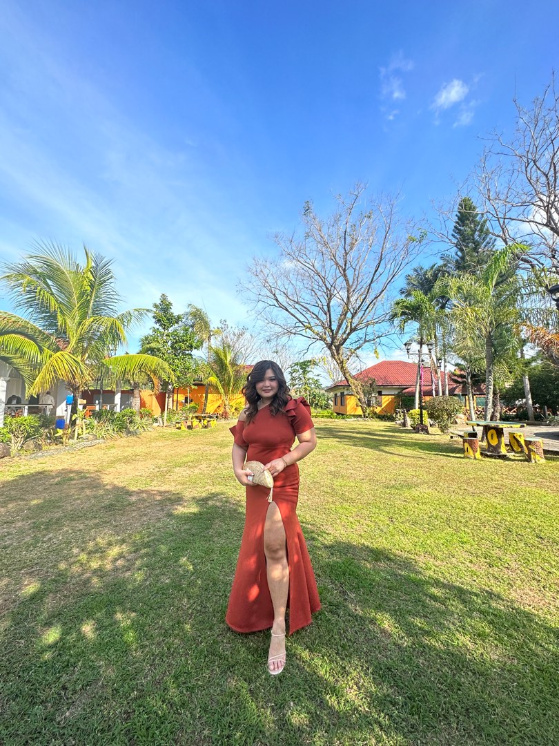 Bridesmaid Rust Gown, Women's Fashion, Dresses & Sets, Dresses on Carousell