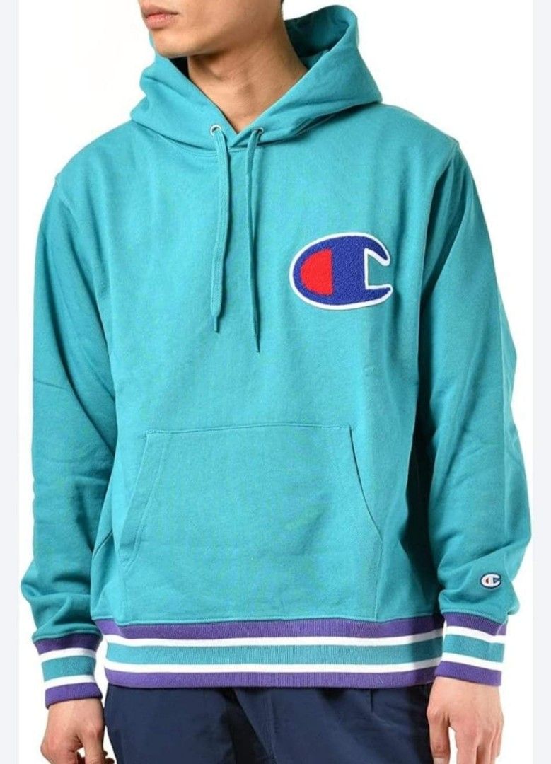 CHAMPION C3 K106 HOODIE PULLOVER AQUA CHARLOTTE HORNETS VIBES