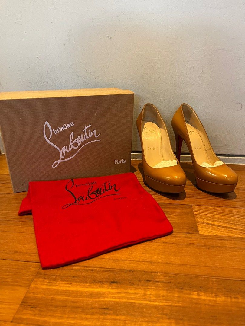 Christian Louboutin Bianca 140 Patent Calf Nude Women s Fashion Footwear Heels on Carousell