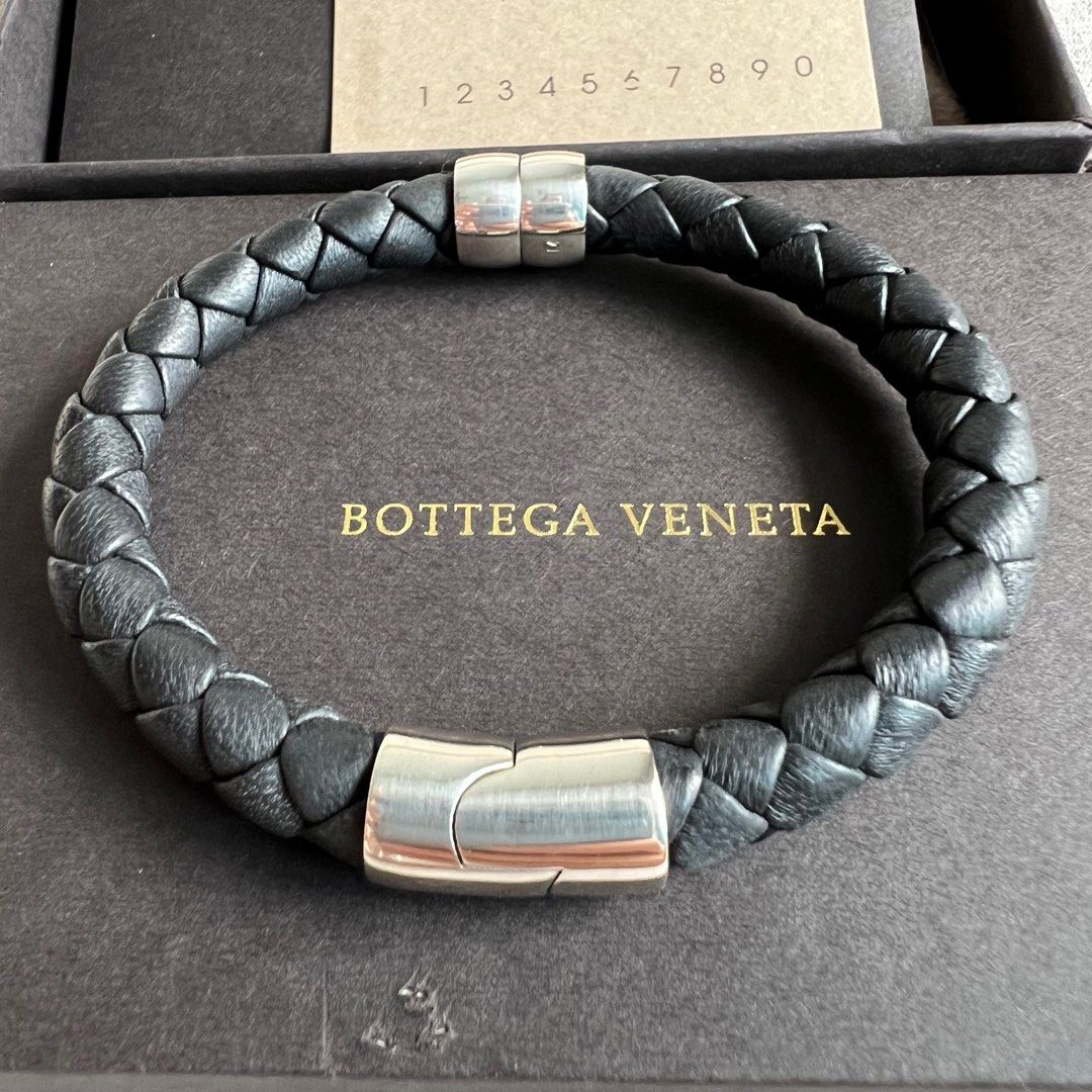 clearance Bnib BV Men Leather Silver Bracelet Authentic Men s