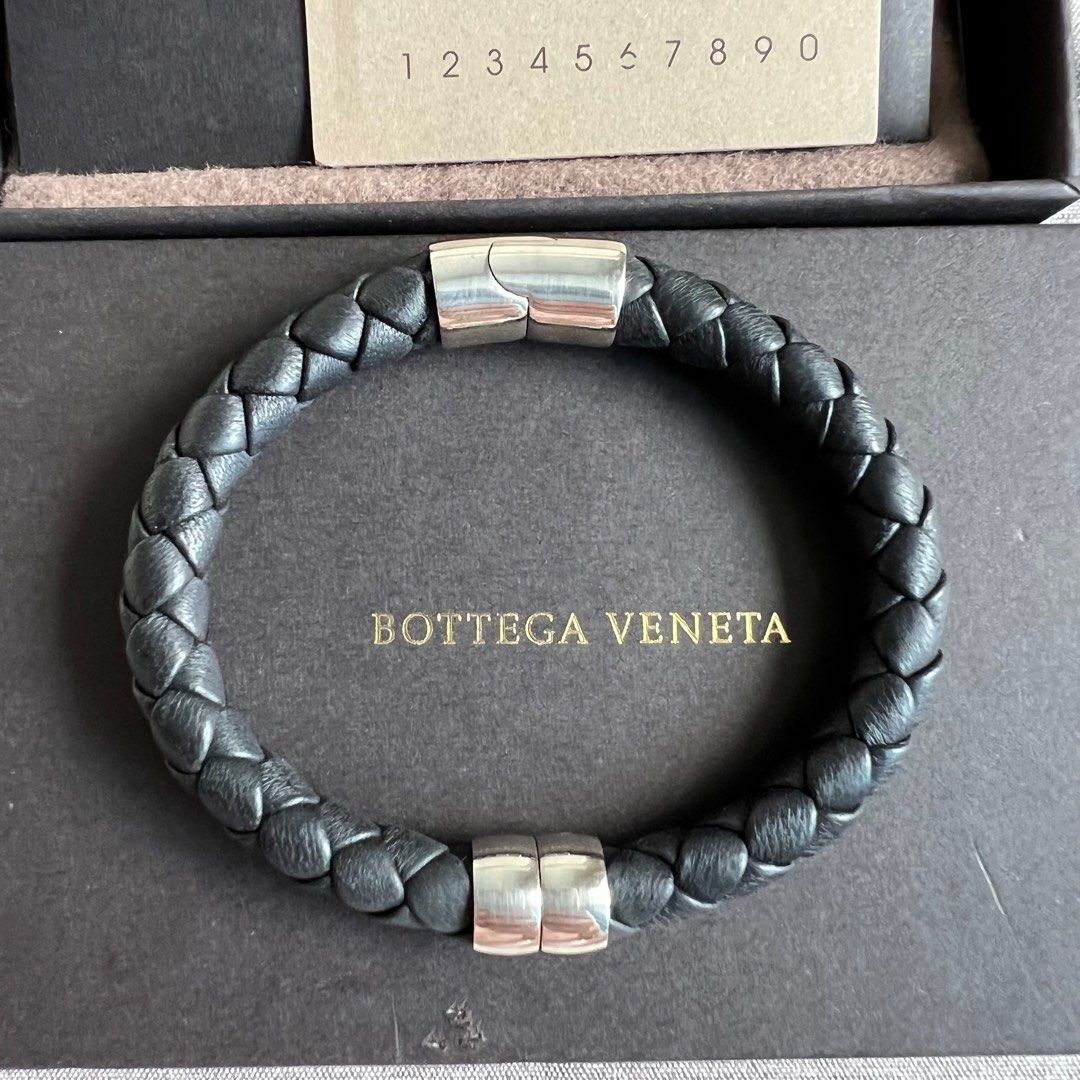 clearance Bnib BV Men Leather Silver Bracelet Authentic Men s