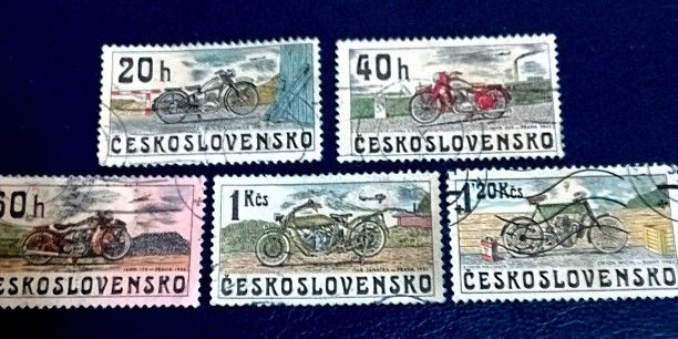 Czechoslovakia 1975 - Czechoslovak Motorcycles 5v. (used)