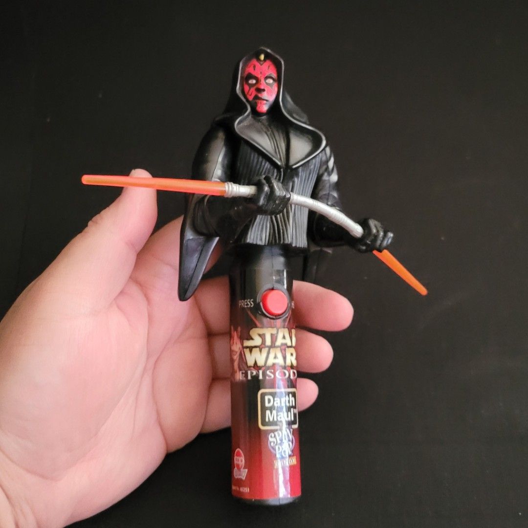 Darth Maul Star Wars spin pop collectible (Category: Figurines & Statues) located in Pasig City. Submitted by samnok_toys_ph (Listing ID 1283667393, Image 1). Description: not working preloved item Gcash Lalamove flash grab Loc makati or cainta.