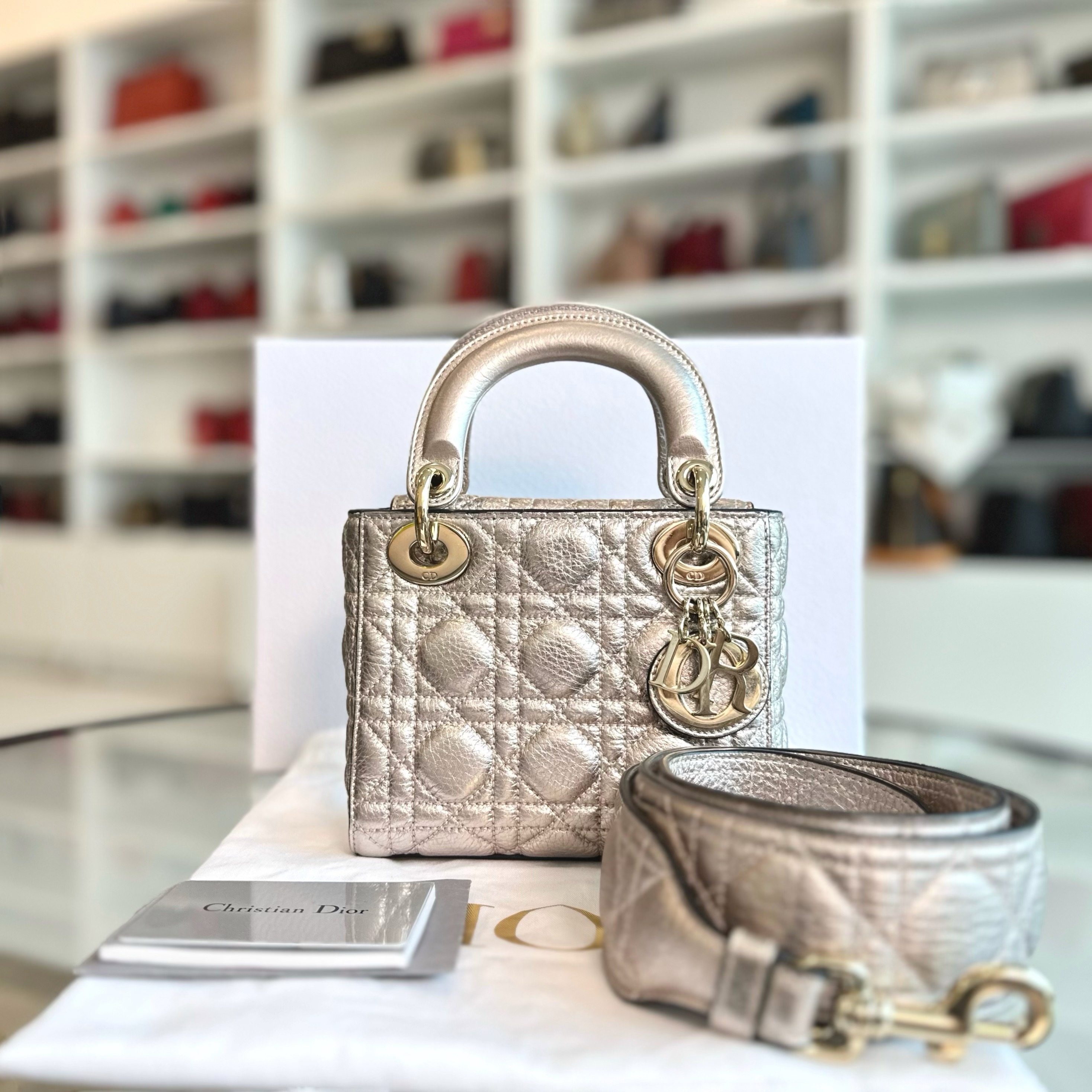 Lady dior mini 2025 metallic