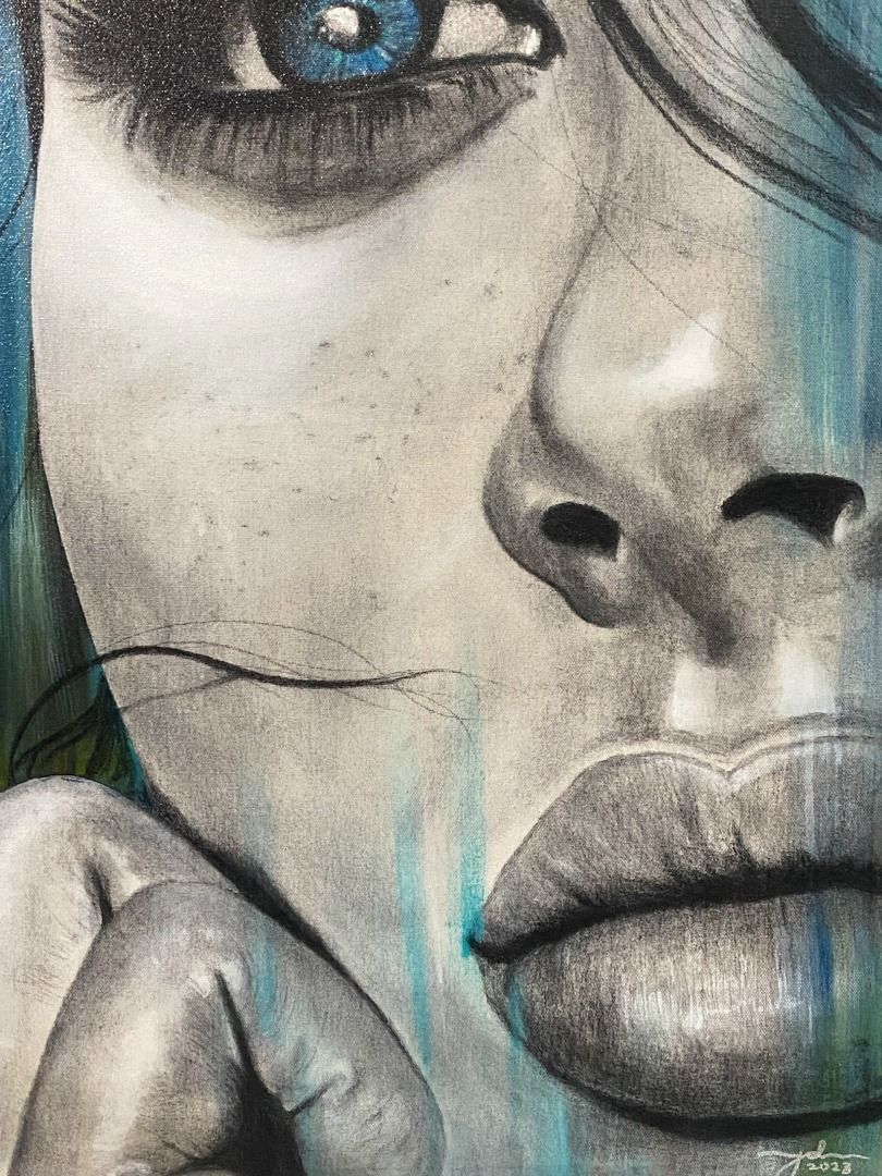 Emotion No. 4 - Jay Dy (Category: Art & Prints) located in Taguig. Submitted by drybrushgallery (Listing ID 1283698783, Image 3). Description: Emotion No. 4 Jay Dy, 2023 Acrylic and Charcoal on Canvas Artwork Dimension: 34" x 24" with Certificate of Authenticity PM FOR INQUIRY 0919 005 0750 .