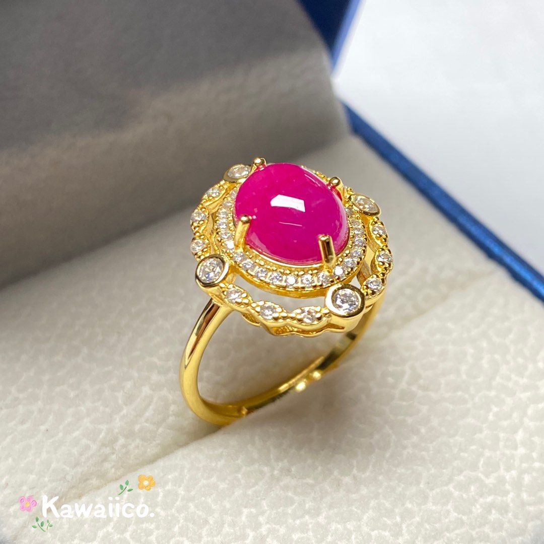 Feb New Design Cabochon Ruby Gemstone Ring Women s Fashion