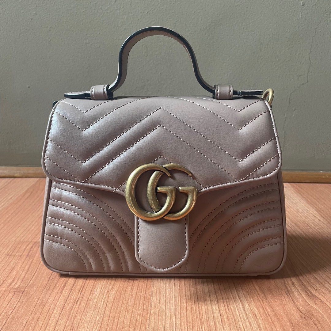 Gucci GG Marmont Mini Top Handle Dusty Pink