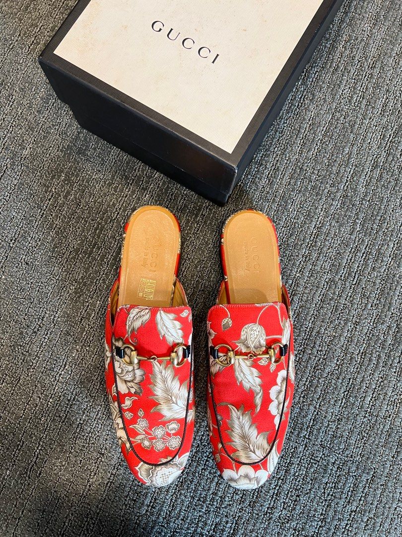 Gucci princetown store floral slipper